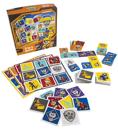 TACTIC Spil - 3-i-1 - Billedlotteri/Domino/Vendespil - Rubble & 