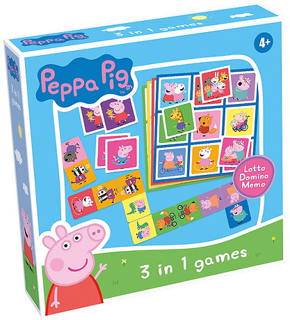 TACTIC Spil - 3-i-1 - Billedlotteri/Domino/Vendespil - Gurli Gri