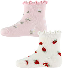 Name It Strømper - 2-pak - NbfJuberry - Cloud Dancer/Cradle Pink