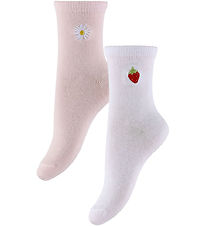 Name It Strømper - 2-pak - NmfJuliso - Cradle Pink/Bright White