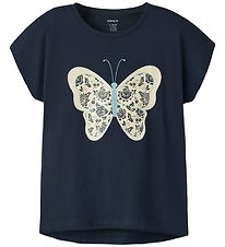 Name It T-shirt - NkfVigea - Navy Blazer/Paisley Flowers