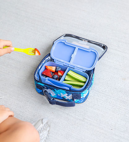 MontiiCo Snackbox w. 2 compartments - Bento Snack - Splash