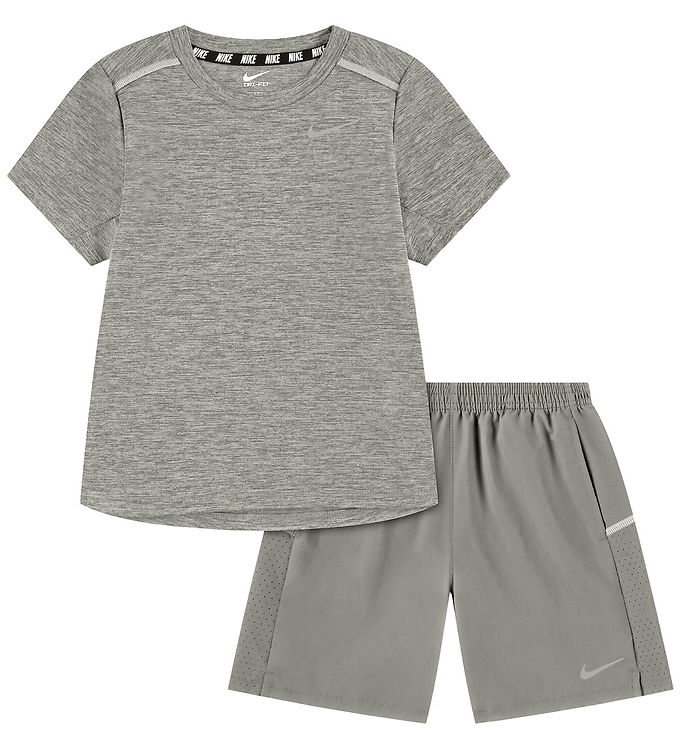Nike Shortssæt - T-shirt/ Shorts - Smoke Grey