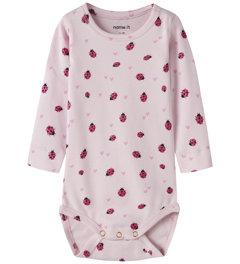 Name It Body l/ä - Baumwolle/Modal - NbfHaline - Wiege Pink m. S - Name It - 68 - Body L/Ä