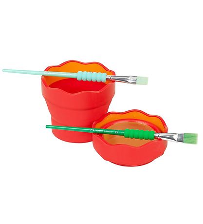 Faber-Castell Cup For Water/Brush - Click&Go - Red Faber-Castell Cup For Water/Brush - Click&Go - Red