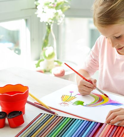 Faber-Castell Cup For Water/Brush - Click&Go - Red Faber-Castell Cup For Water/Brush - Click&Go - Red