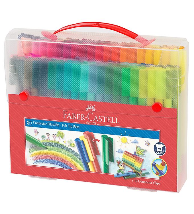 Kuffert Med 80 Connector Tusser - Faber-castell