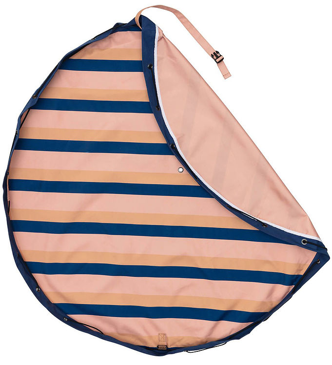 Play&Go Legetøjstæppe - Outdoor - Ø140 - Mokka Stripes