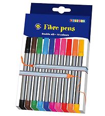 Stylos à fibres Playbox - Pointe Double - 10 pièces Stylos à fibres Playbox - Pointe Double - 10 pièces