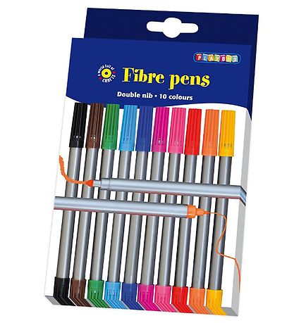 Stylos à fibres Playbox - Pointe Double - 10 pièces Stylos à fibres Playbox - Pointe Double - 10 pièces