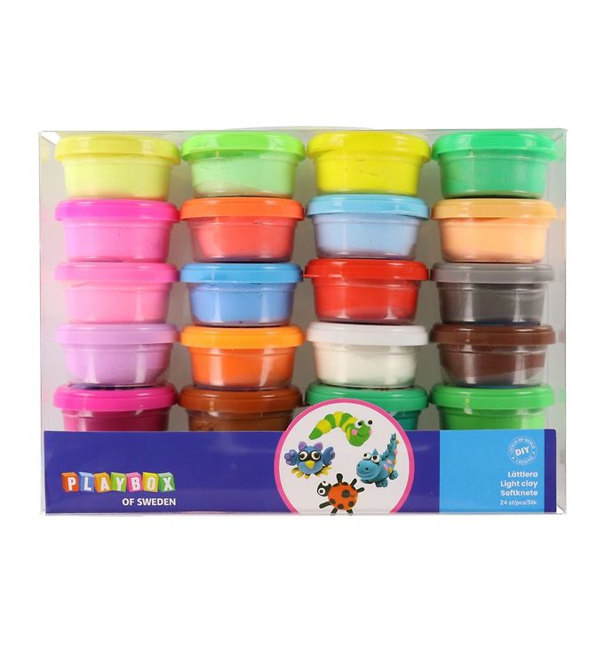 Playbox Silk Clay Modellervoks - 24 stk - 10 gram billede