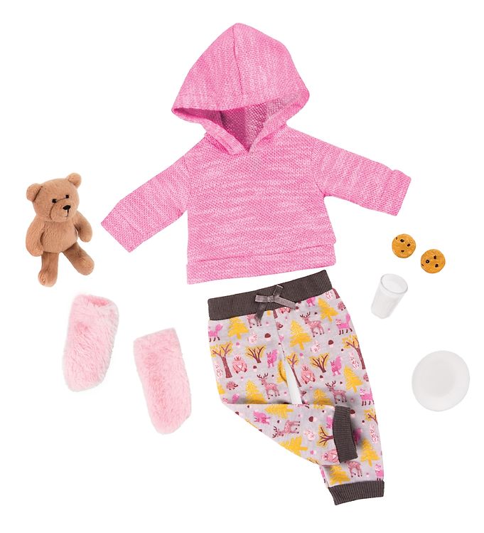 Our Generation Dukketøj - Deluxe Pyjamassæt m. Bamse