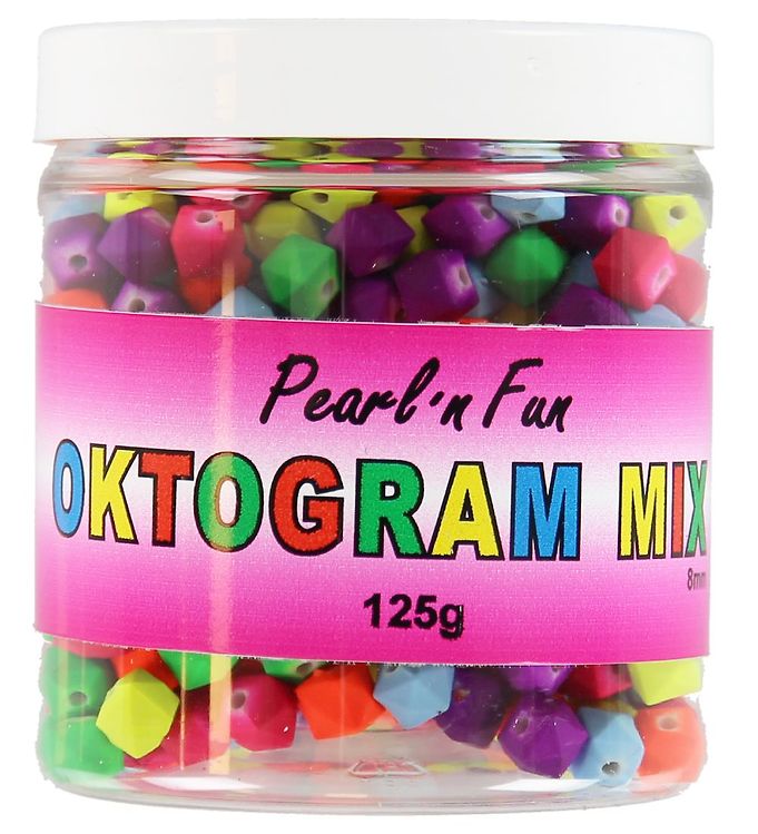 PEARLFUN Pearl`n fun mat oktogram 8mm ass farver 125g bøtte