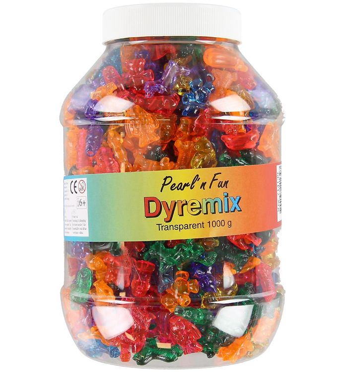 Pearl 'n Fun Perler - Dyr - Transparent - 25 Mm - 1000 G I Bøtte - Pearl N Fun