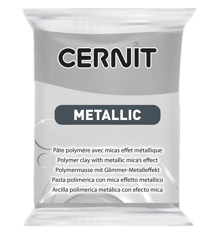 Cernit Polymer Ler - Metallic - Sølv billede