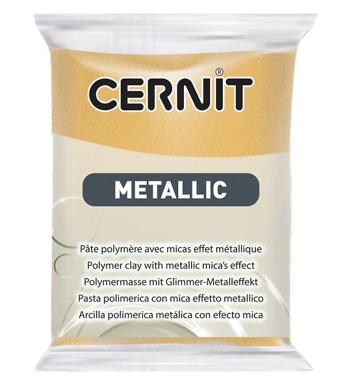 Cernit Polymer Ler - Metallic - Guld billede