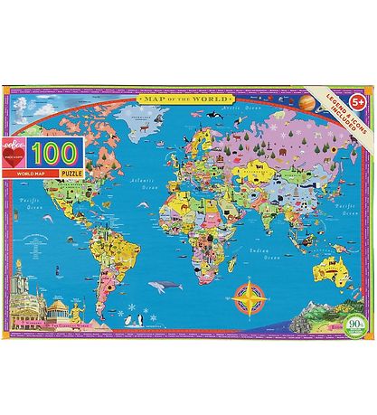 Puzzle Eeboo - 100 Briques - Carte du monde Puzzle Eeboo - 100 Briques - Carte du monde
