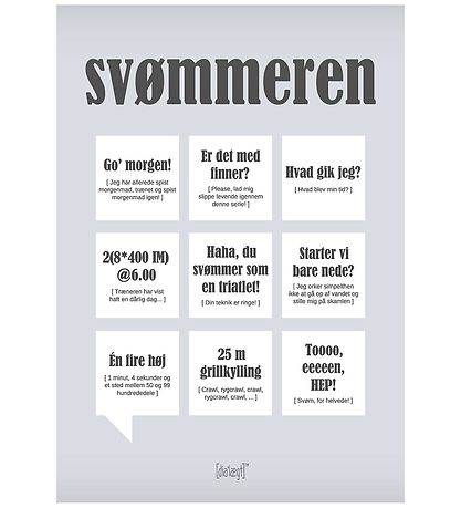Dialægt Plakat - 30x42 - Svømmeren Dialægt Plakat - 30x42 - Svømmeren