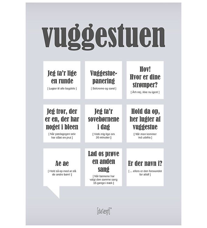 Dialægt Plakat - 30x42 - Vuggestuen