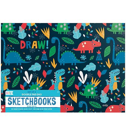 Carnet de croquis Ooly - 2 Pack - Dino Jours