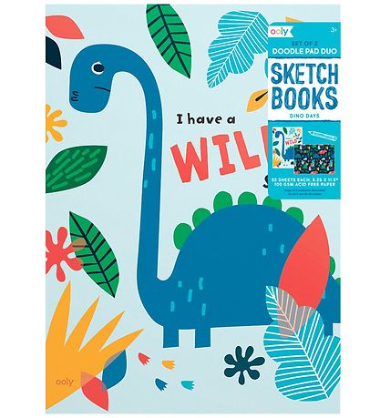 Carnet de croquis Ooly - 2 Pack - Dino Jours