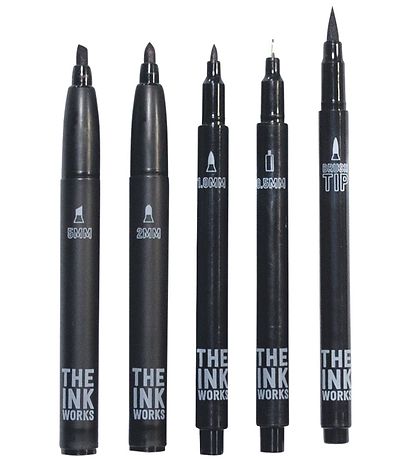 Ooly Tuscher - The Ink Workers - 5-pak - Sort Ooly Tuscher - The Ink Workers - 5-pak - Sort