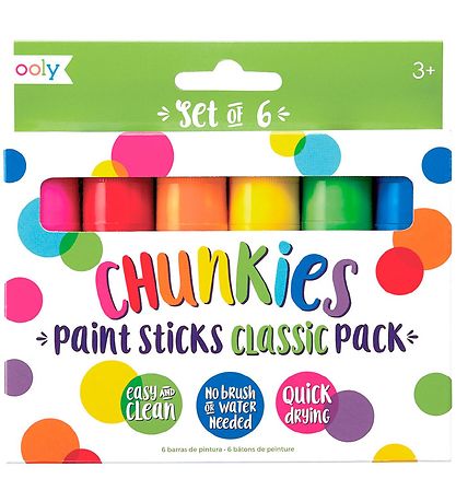 Ooly Jumbo Tuscher - Chunkies Paint Sticks - 6 stk - Multifarvet Ooly Jumbo Tuscher - Chunkies Paint Sticks - 6 stk - Multifarvet