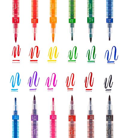 Ooly Tuscher - Calligraphy Duo - 12 stk - Multifarvet Ooly Tuscher - Calligraphy Duo - 12 stk - Multifarvet