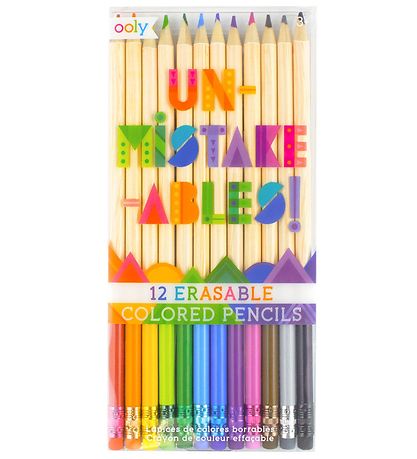 Crayons de couleur av. Gomme Ooly - Impossible à confondre - 12 