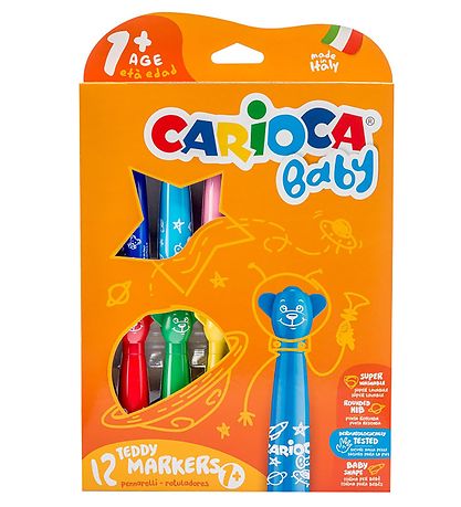 Carioca Baby Tuscher - 12 stk - Multifarvet Carioca Baby Tuscher - 12 stk - Multifarvet