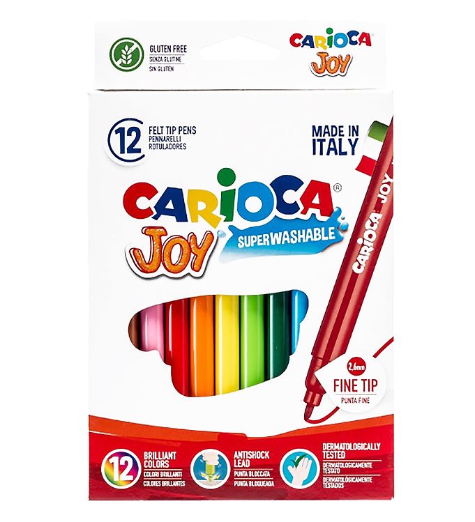 Carioca Fine Tip Tuscher - 12 stk - Multifarvet billede