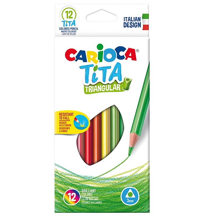 Carioca Farveblyanter - Trekantet - 12 stk - Multifarvet billede