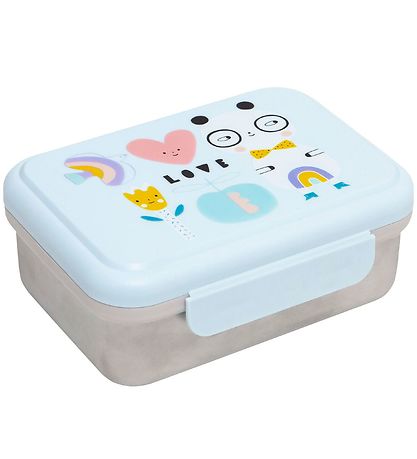 Petit Monkey Brotdose - Edelstahl - Panda Love - Blau Petit Monkey Brotdose - Edelstahl - Panda Love - Blau