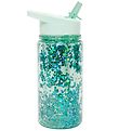 Petit Monkey Water Bottle w. Spout - 300 ml - Green w. Glitter Petit Monkey Water Bottle w. Spout - 300 ml - Green w. Glitter