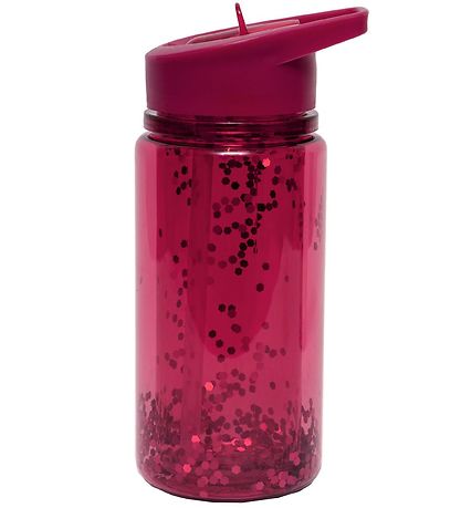 Petit Monkey Drinkfles m. Rietje - 300 ml - Rood m. Glitter Petit Monkey Drinkfles m. Rietje - 300 ml - Rood m. Glitter