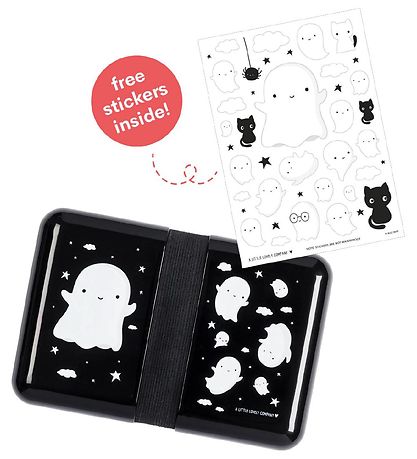 A Little Lovely Company Lunchbox - Black w. Ghosts A Little Lovely Company Lunchbox - Black w. Ghosts