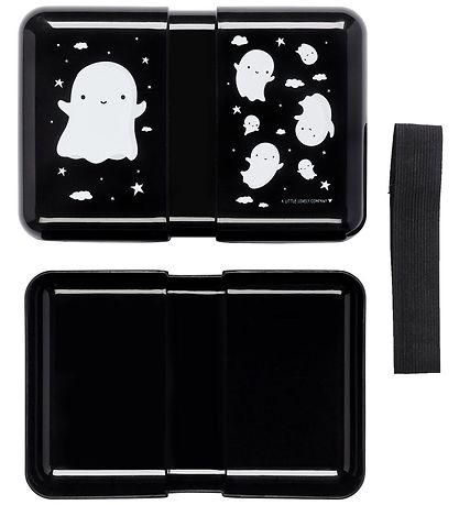 A Little Lovely Company Lunchbox - Black w. Ghosts A Little Lovely Company Lunchbox - Black w. Ghosts