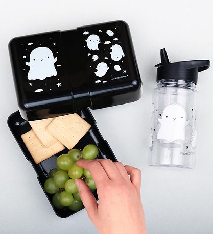 A Little Lovely Company Lunchbox - Black w. Ghosts A Little Lovely Company Lunchbox - Black w. Ghosts