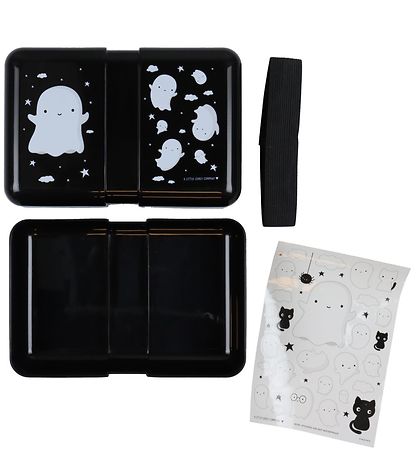 A Little Lovely Company Lunchbox - Black w. Ghosts A Little Lovely Company Lunchbox - Black w. Ghosts