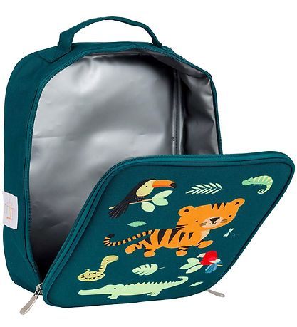 A Little Lovely Company Cooler Bag - Petroleum w. Jungle A Little Lovely Company Cooler Bag - Petroleum w. Jungle