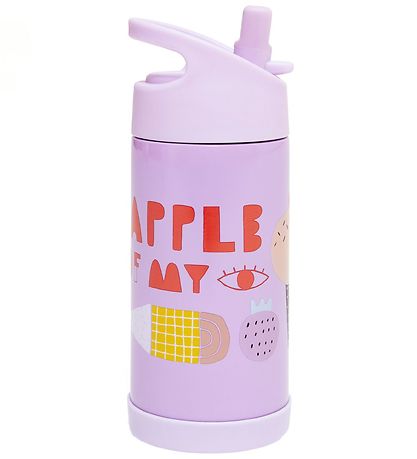 Petit Monkey Thermoflasche m. Strohhalme - 350 ml - Lila m. Eis