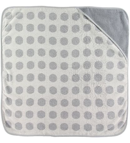 Leander Babyhåndklæde - Matty - 80x80 cm - Cool Grey m. Prikker