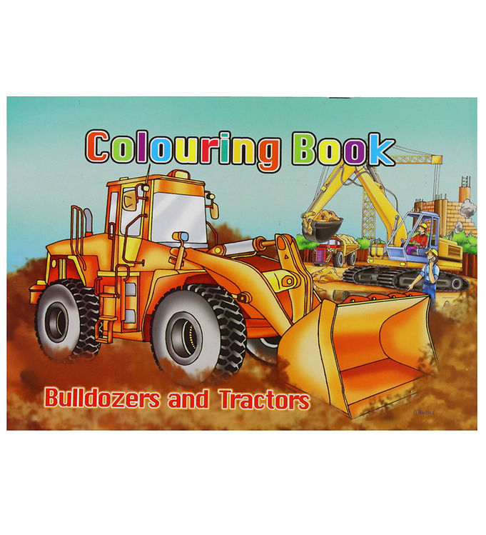 Malebog - Bulldozers & Tractors Colouring Book - 16 Sider billede