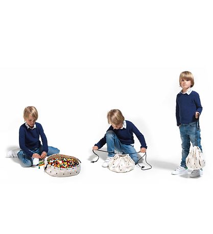 Play&Go Legetøjstæppe - Ø40 - Creme m. Kirsebær Play&Go Legetøjstæppe - Ø40 - Creme m. Kirsebær