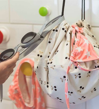 Play&Go Legetøjstæppe - Ø40 - Creme m. Kirsebær