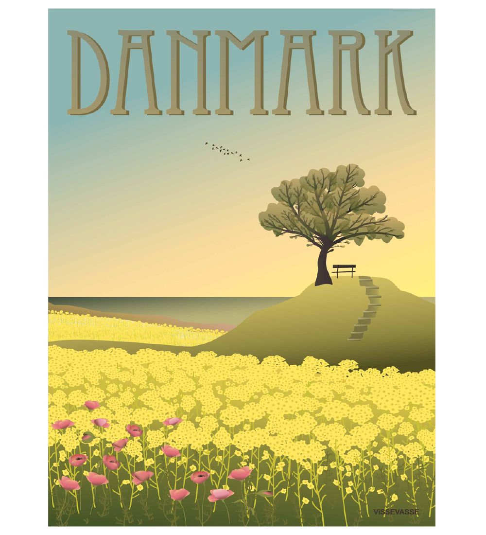Vissevasse Poster - 30x40 - Dänemark - Die Rapsfelder - Vissevasse - One Size - Poster