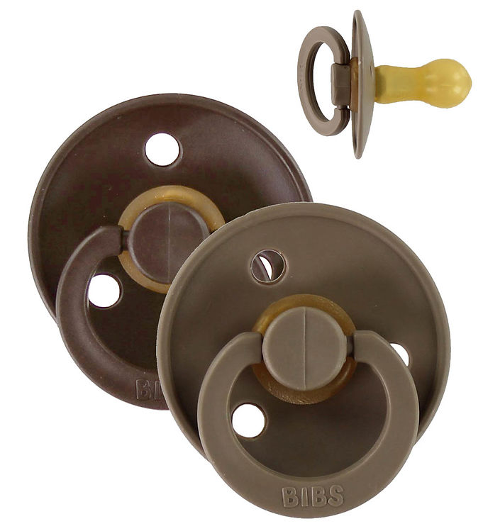 BIBS Rund Colour Sut - 2-Pak - Str. 2 - Naturgummi - Mocha/Dark Oak