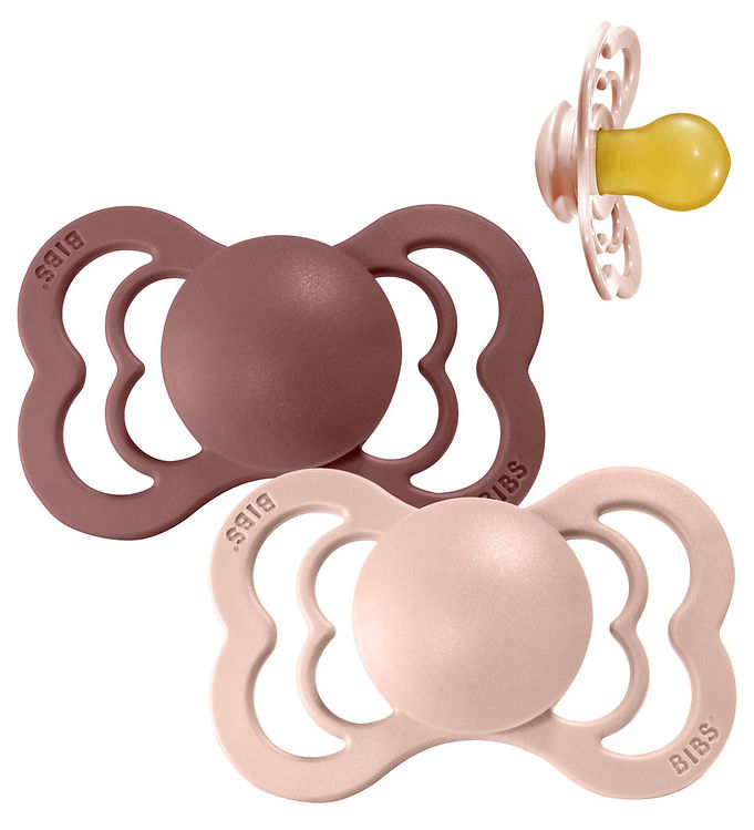 BIBS Supreme Sut - 2-Pak - Str. 2 - Naturgummi - Woodchuck/Blush