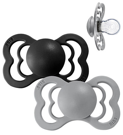 BIBS Supreme Sutter - Str. 1 - 2-pak - Symmetrisk - Cloud/Black BIBS Supreme Sutter - Str. 1 - 2-pak - Symmetrisk - Cloud/Black