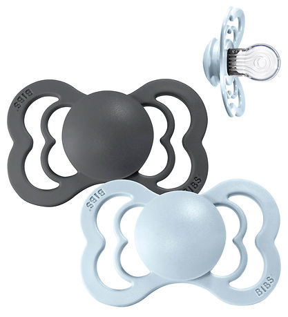 BIBS Supreme Sutter - Str. 1 - 2-pak - Symmetrisk - Iron/Baby Bl BIBS Supreme Sutter - Str. 1 - 2-pak - Symmetrisk - Iron/Baby Bl